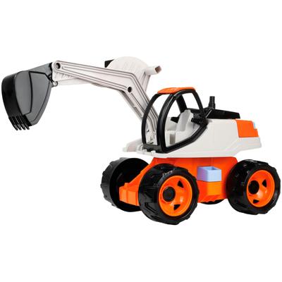 Spielzeug-Bagger LENA "Giga Trucks Bagger Pro, Orange/Beige", orange (weiß), Spielzeugfahrzeuge, KinderT:63cm, Kunststoff, Made in Europe, T:63cm