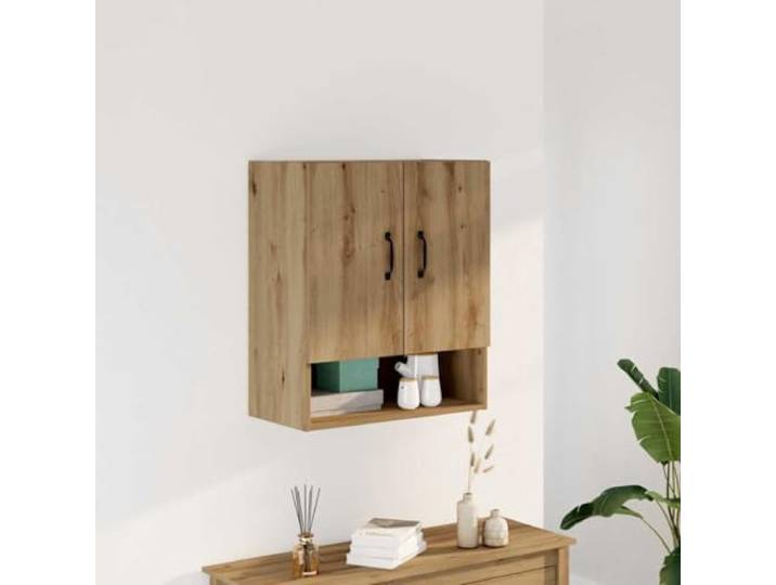 GPWERSDF Wandschrank Artisan-Eiche 60x31x70 cm Holzwerkstoff mit 2 Türen Wandmontage ohne Bodenfläche, 2 Türen plus offenes Fach, Holzwerkstoff feuchtigkeitsbeständig, schlichte Eleganz, Stauraum