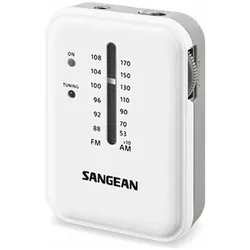 Sangean SR32WHITE tragbares Mini-Radio (AM, FM), Radio, Grau, Weiss