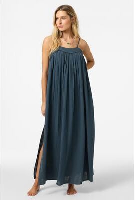 O'Neill s Saltwater Solids Sai Maxi Cover-Up Dress in Slate, Size Medium