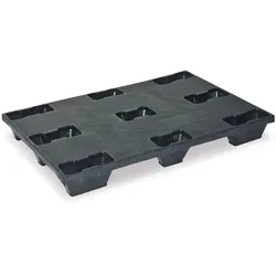 BRB Leichtpalette, Euromaß LxBxH 1200 x 800 x 140 mm, schwarz, geschl. Deck, nestbar