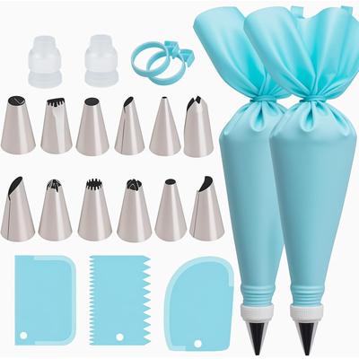 Premium Reusable Piping Set With Professional Cake Decorating Tips & Baking Accessories Premium Reusable Piping Set With Professional Cake Decorating Tips & Baking Accessories