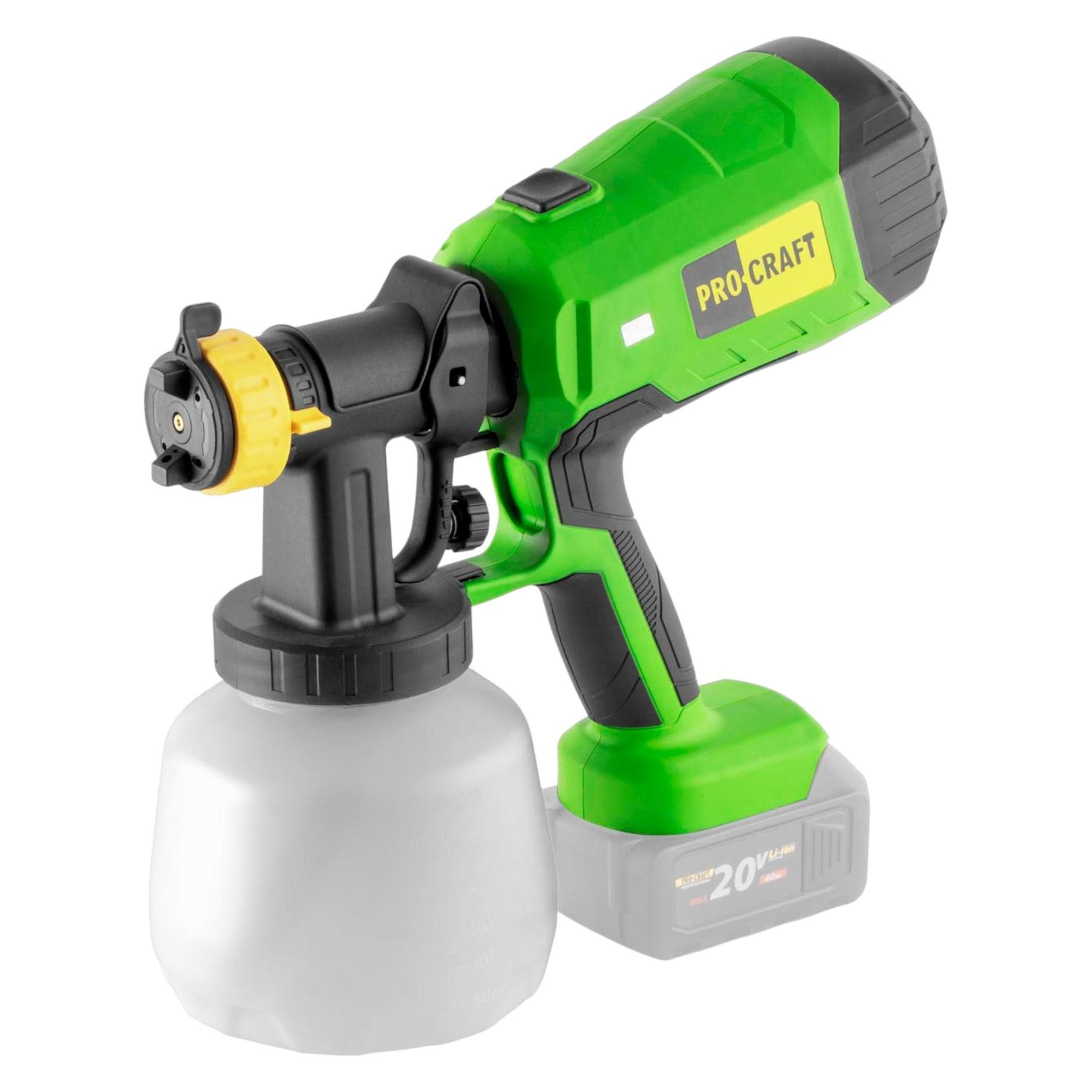 Procraft PSE40bb Akku Farbspritzpistole 20 V + 1x Akku 4,0 Ah + Ladegerät (PSE40bb)