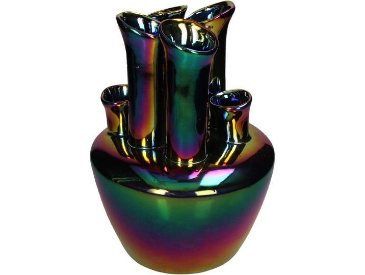 Vase Myko irisierend Porzellan D 22 H 30 cm