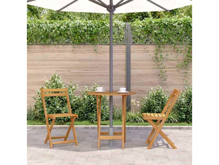 Table de jardin VIDAXL Table pliante 70 cm Bois d'acacia solide TT223