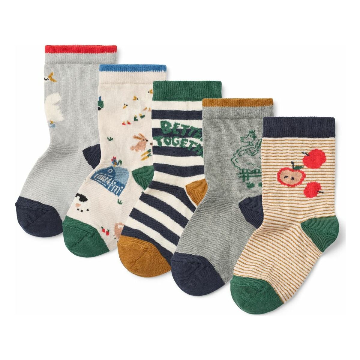 Liewood Silas Socks 5-Pack farm / sandy multi mix (3084) 17/18 LW20952-3084-17/18-CU