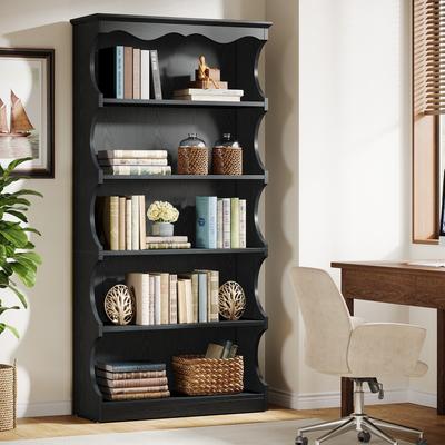 Bluebell 70-Inch Tall 5-Tier Bookcase with Curved-Edge Design