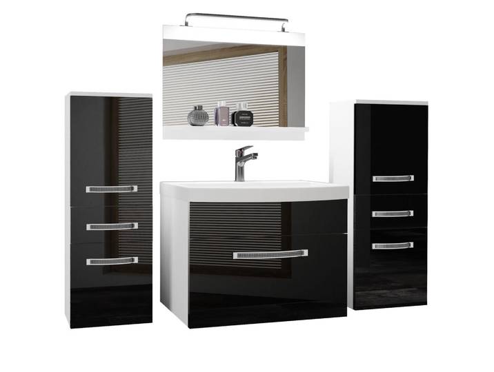 B Belini Group Badmöbel Badezimmer Schwarz Glänzend, Holz, 140x81x40 cm, Badezimmer, Badmöbelsets & Badmöbelserien, Badmöbel-Sets