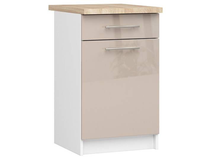 UNTERSCHRANK Weiß, Cappuccino Glanz 85/50/46