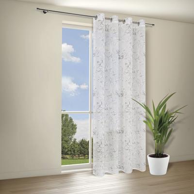 Gardine GERSTER "Inia" Gr. 1, weiß (sanftes weiß, grau), B:140cm H:235cm, Wirkware, Polyester, Gardinen, Gardine, SB-Ösenschal "Inia"
