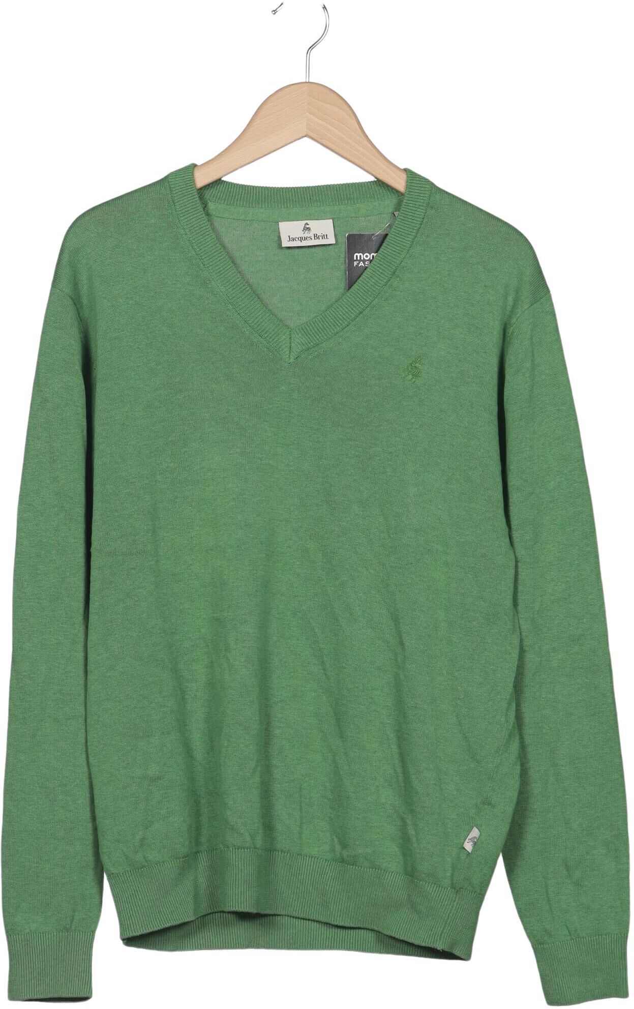 Jacques Britt Herren Pullover, Grün, Gr. L, Baumwolle - Second Hand