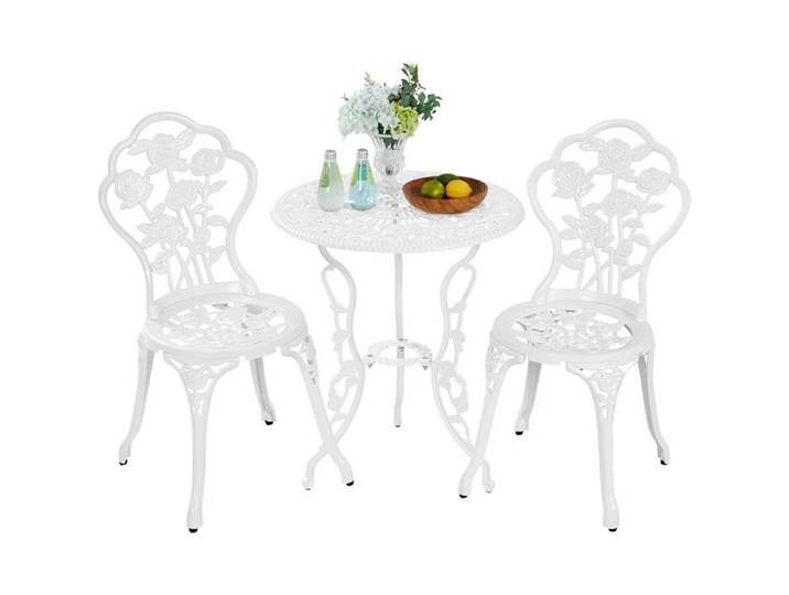 Yaheetech Ensemble de Table et Chaise Salon de Jardin Balcon Kit de Bistro 2 Chaise 1 Table en Alliage Aluminium Blanc