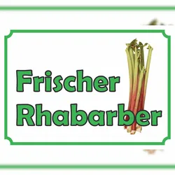 HB-Druck Frischer Rhabarber Verkaufsschild  Hofladen Verkaufsförderung A6 (105x148mm)