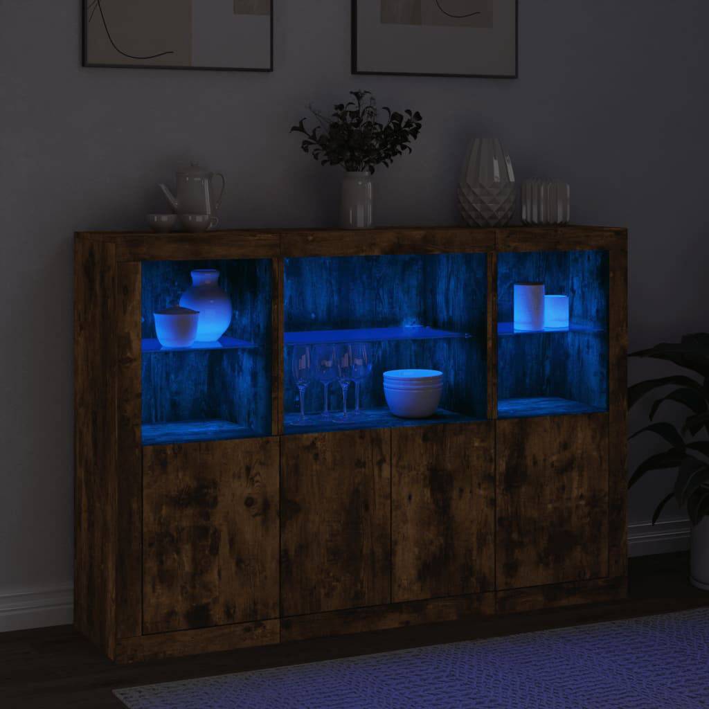 Metro Aznar 142.5cm Sideboard Smoked Oak 100cm H X 142.5cm W X 37cm D