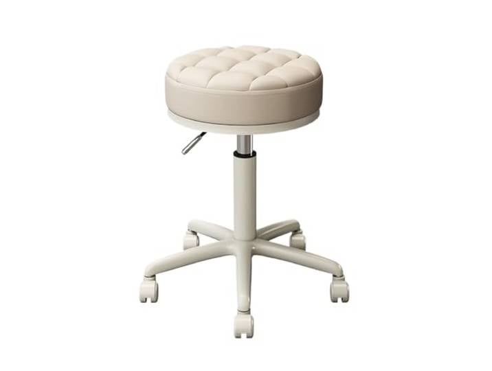 Verstellbarer Rollhocker mit Fußstütze, runder Rollhocker drehstuhl Stuhl mit Rollen, for Tattoo-Salon, Arbeit, Heimbüro