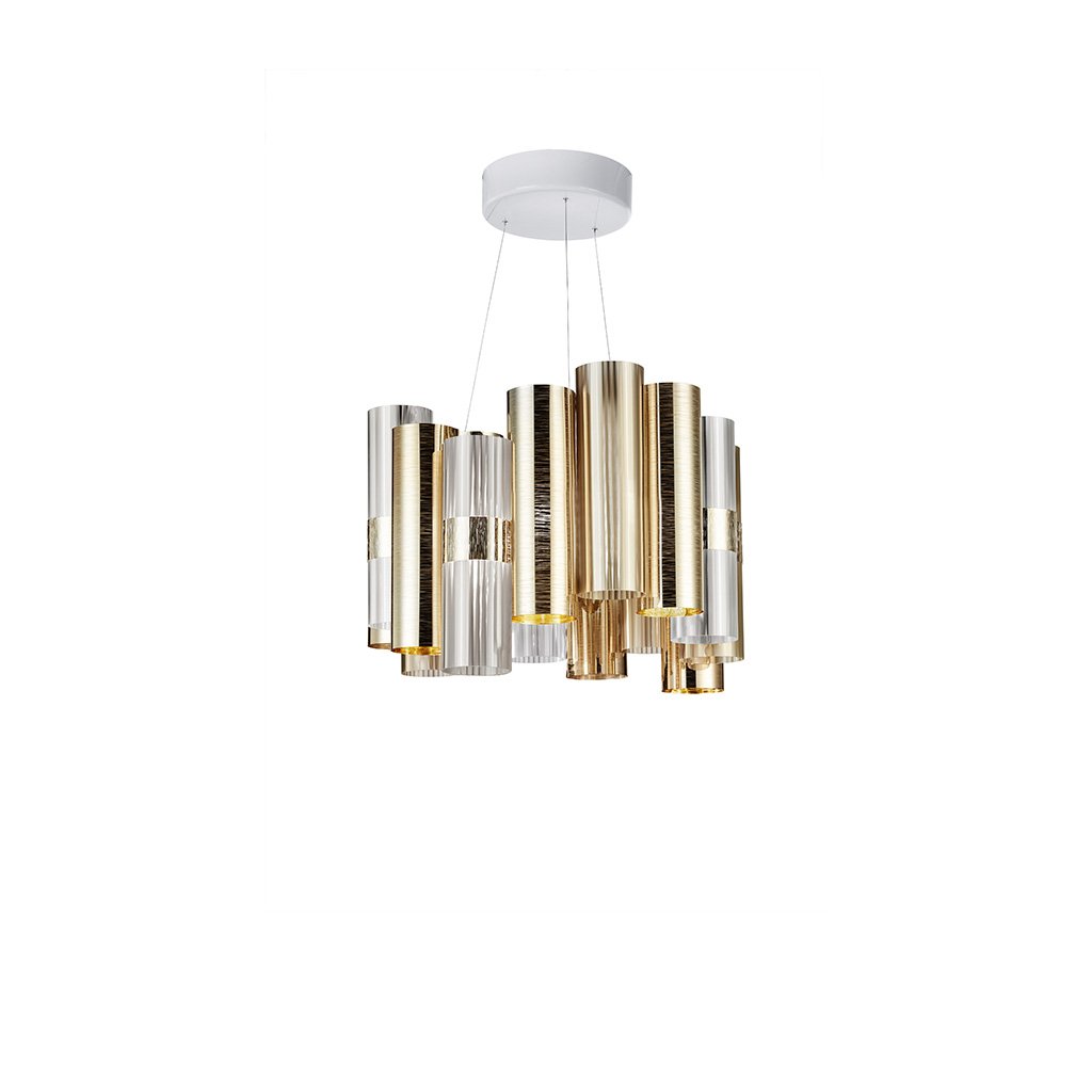 Slamp La Lollo Pendelleuchte (gold, medium (Ø 48cm, H 35cm)) gold | medium (Ø 48cm, H 35cm) LALSM00GLD01T00NMTEU