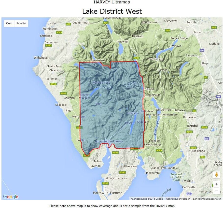Carte de randonnée - Lake District Ouest XT40   Harvey Maps - Ultramap