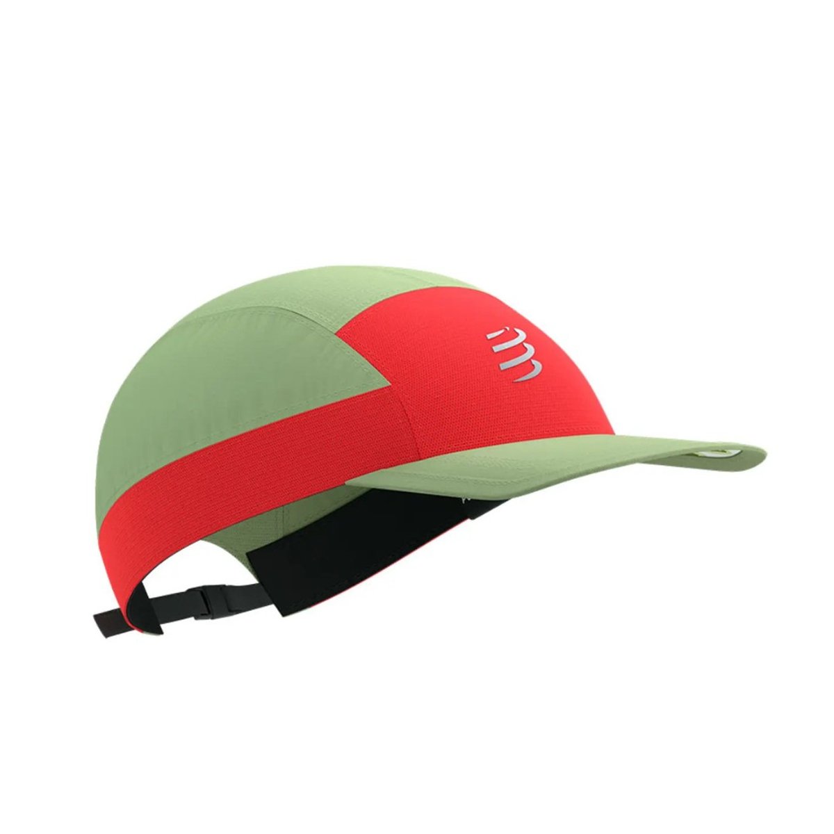 Boné Compressport 5 Panel Light Cap Verde Vermelho Unisex