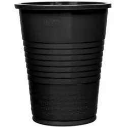 MONOUSO - Plastikbecher PP Wiederverwendbar Schwarz 240ml (25 Stück)