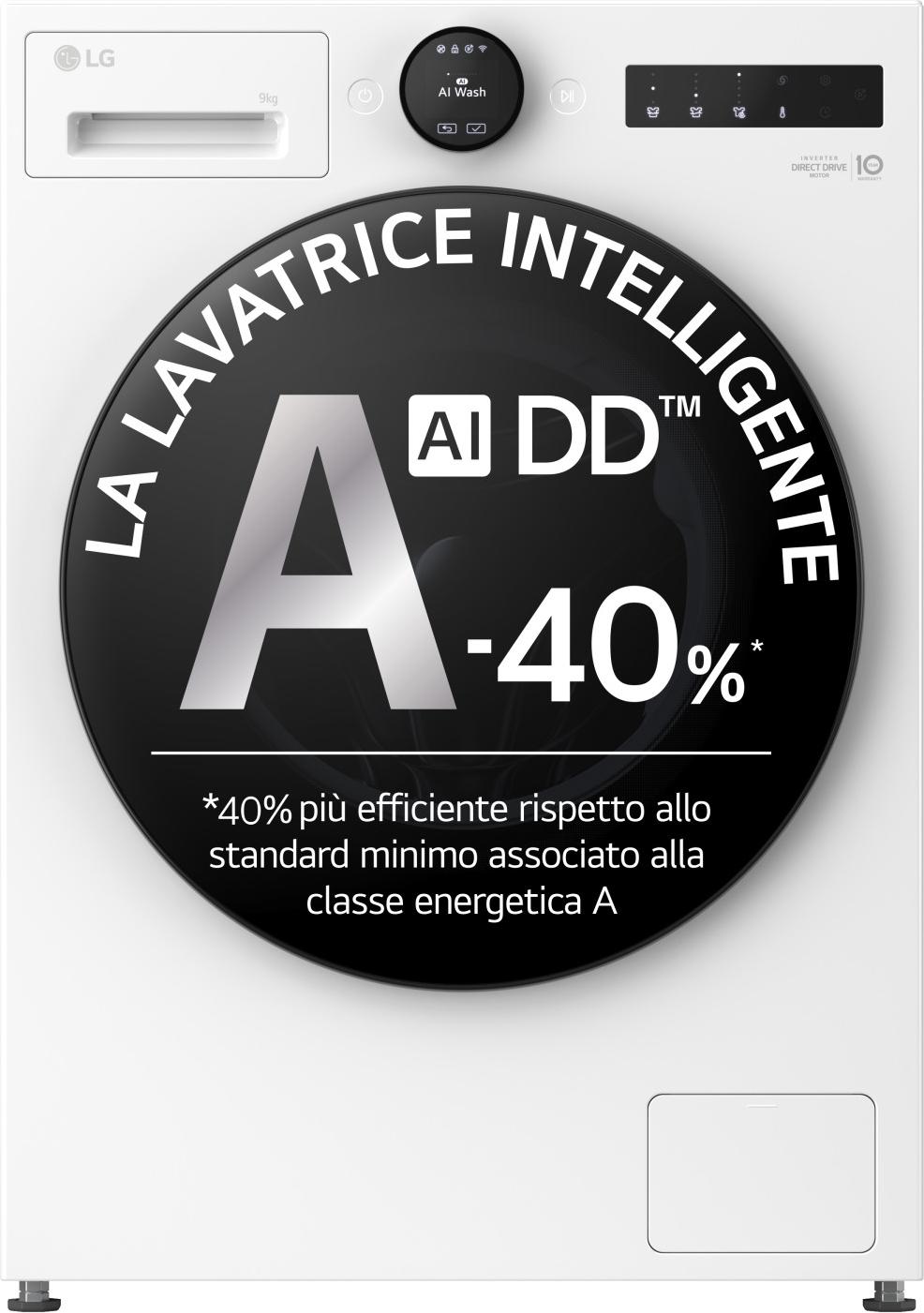 LG F4X7009TWB, Frontlader, 9 kg, B, 71 dB, 1400 RPM, A