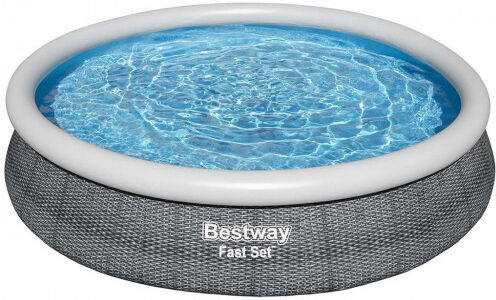 BESTWAY Fast Set Piscine hors sol ronde effet rotin, 366 x 76 cm 57443