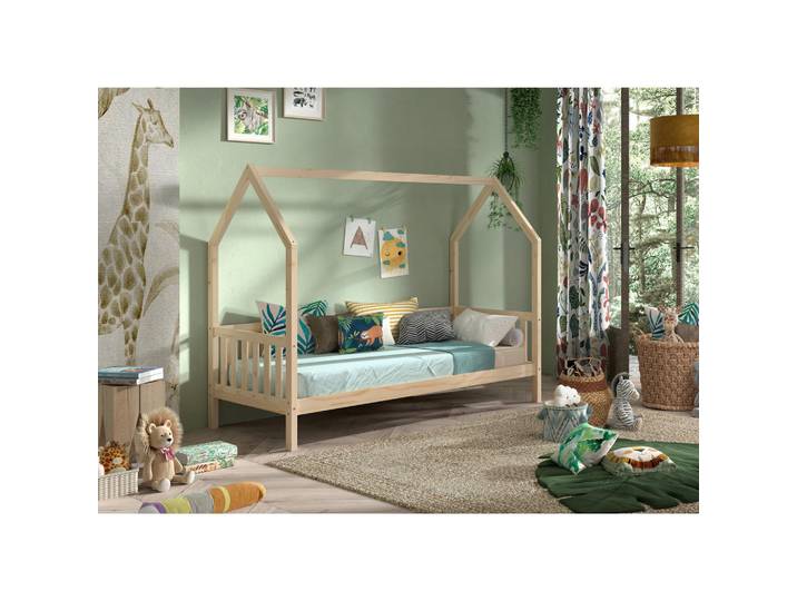 Vipack Hausbett, Kiefer, Holz, Kiefer, massiv, 90x200 cm, Kinderzimmer & Jugendzimmer, Kindermöbel, Kinderbetten, Hausbetten