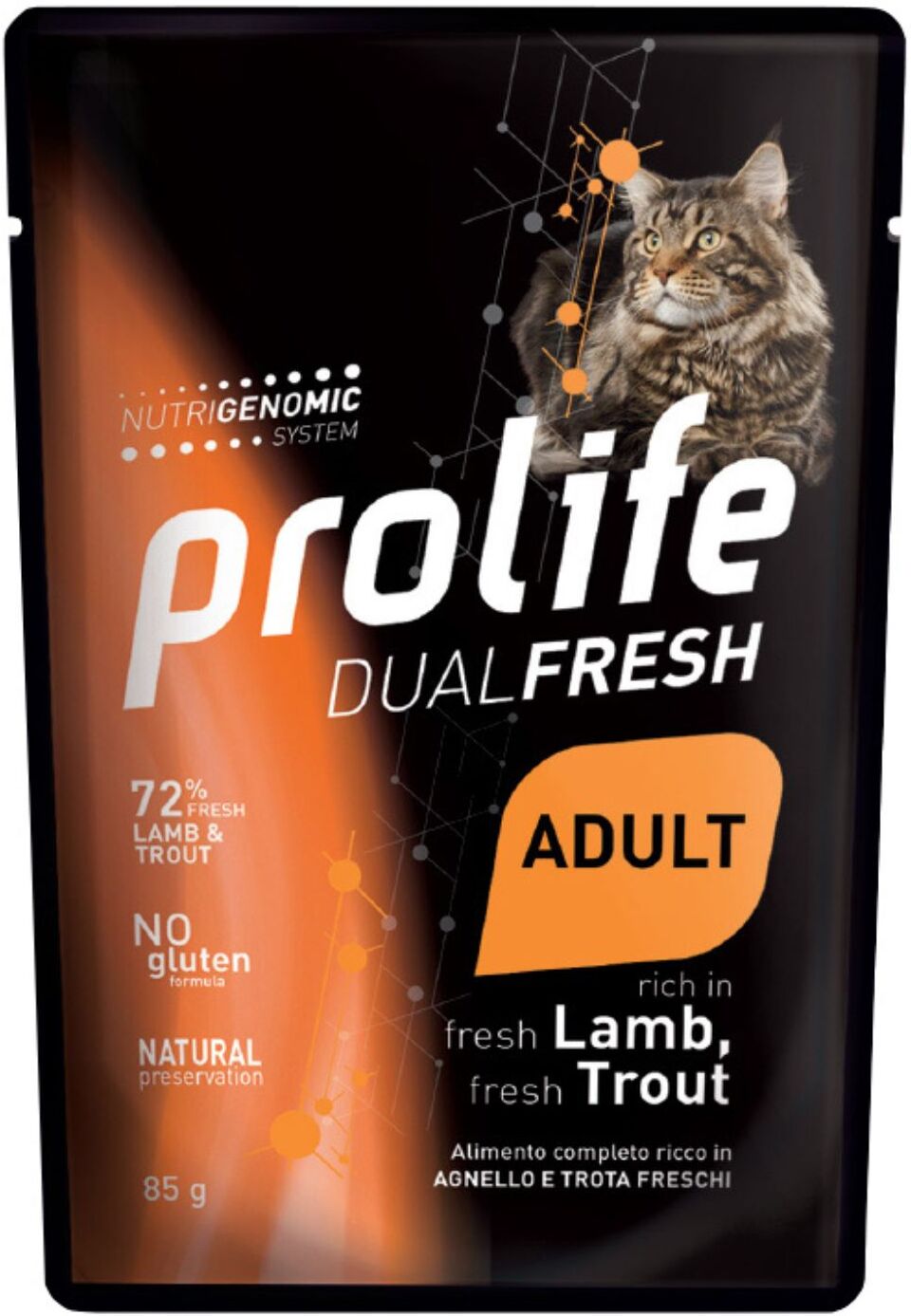 Prolife® 1 x 85 g Prolife Cat Dual Fresh Adult Agnello e Trota Umido per Gatti