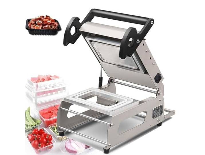 Takeaway Box Versiegelungsmaschine, Handdruck Vakuumiergerät, 7-8 Mal/Minute, Temperatur Regelbar, Für Restaurant-Verpackung Zum Mitnehmen, 260 Mm Folienbreite(20 * 14cm/7.9 * 5.5in)