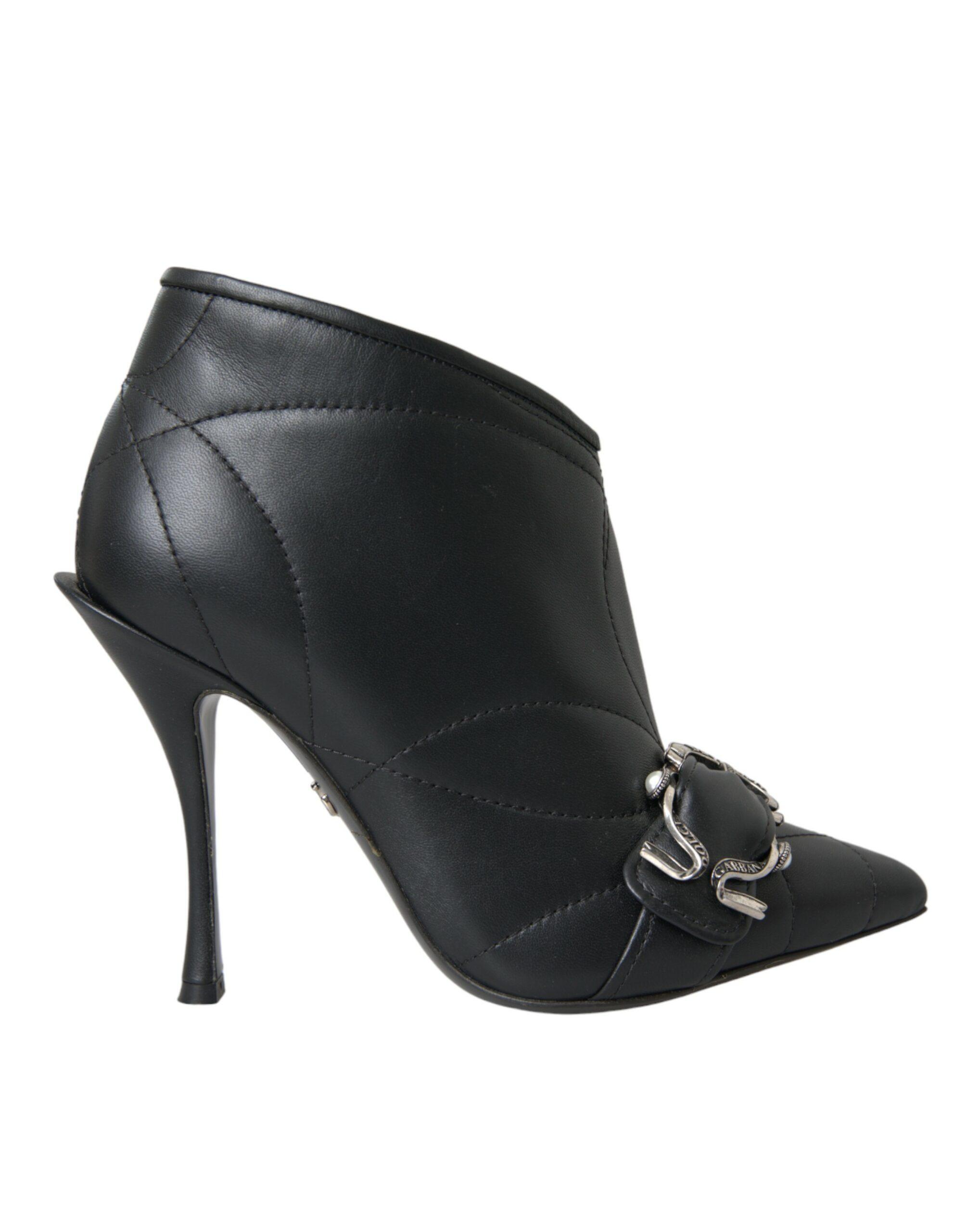 Gepolsterte Leder-Stiefeletten Stil DG Schnalle