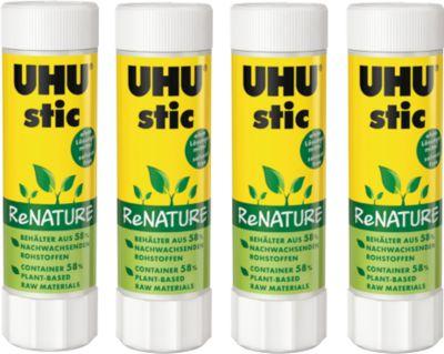 Spar-Set UHU Klebestift stic ReNature, 40 gr., 4 Stk., ohne Lösungsmittel, kalt auswaschbar