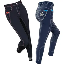 Fairplay Damen Reithose Scarlett, Silikonvollbesatz, navy blau , Größe: 34