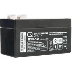 Q-Batteries 12LS-1.2 | 12V 1,2Ah Blei-Vlies Akku / AGM VRLA mit VdS