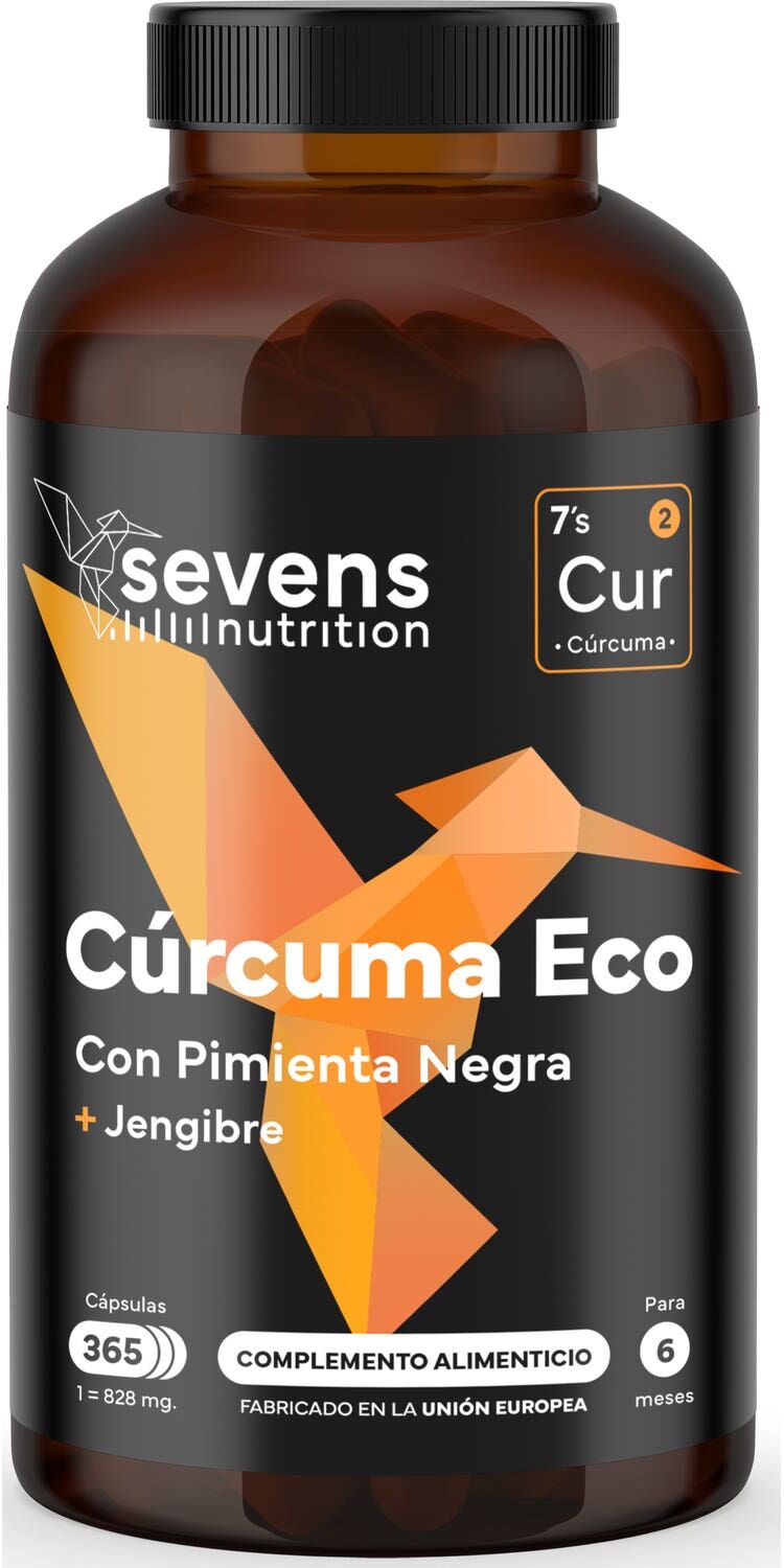Sevens Nutrition Cúrcuma ECO con Pimienta Negra 365caps