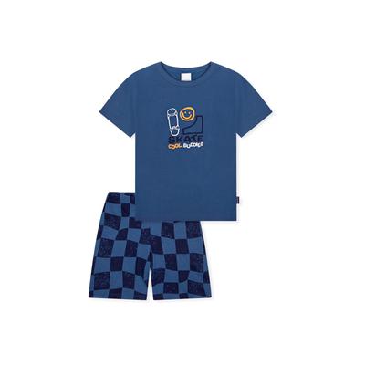 Schlafanzug SCHIESSER "Pyjama", Jungen, Gr. 104, bunt (blau), Obermaterial: 100% Baumwolle CO., Homewear-Sets Schlafanzug