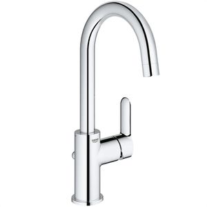GROHE Waschtischarmatur BauEdge L-Size, verchromt, 31,1cm hoch, schwenkbar, aus Messing, Ablaufgarnitur&Zugstange