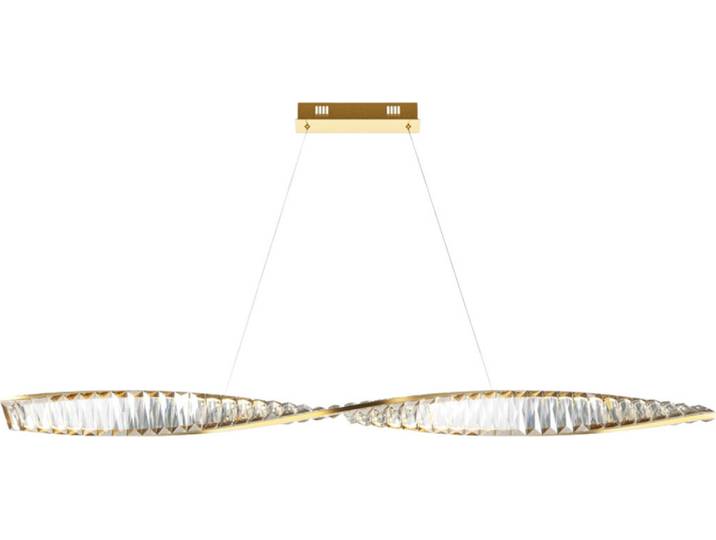 Suspension dorée en cristal avec bande horizontale\, 120 cm\, Krone LED 36 W\, Maytoni