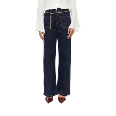 Bootcut-Jeans S.OLIVER BLACK LABEL, Damen, Gr. 42, Länge 30, blau, Denim/Jeans, Obermaterial: 88% Baumwolle, 11% Polyester, 1% Elasthan, unifarben, bequem lang, Jeans, mit aufgesetzten Taschen und Gürtel