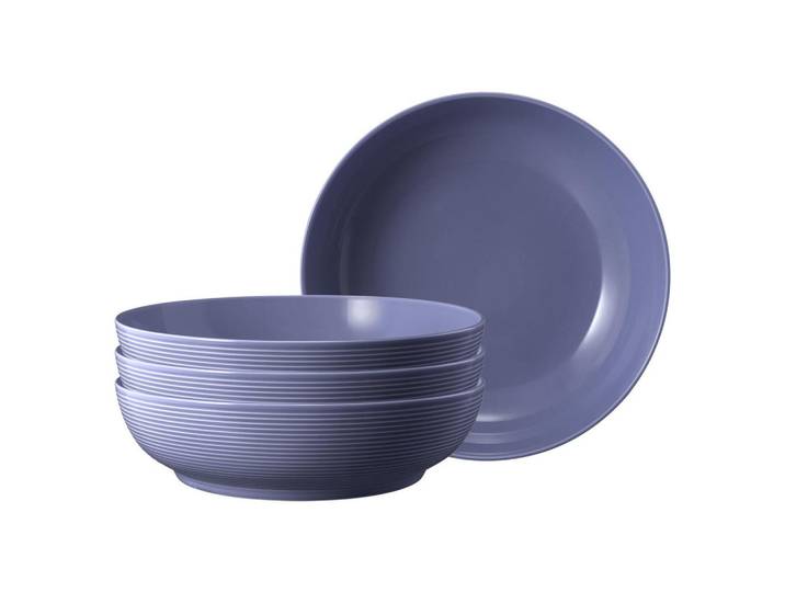 Seltmann Weiden Foodbowls Beat Color Glaze Fliederblau ø 25,5 cm 4er Set, Lila, Keramik, Geschirr, Schalen & Schüsseln