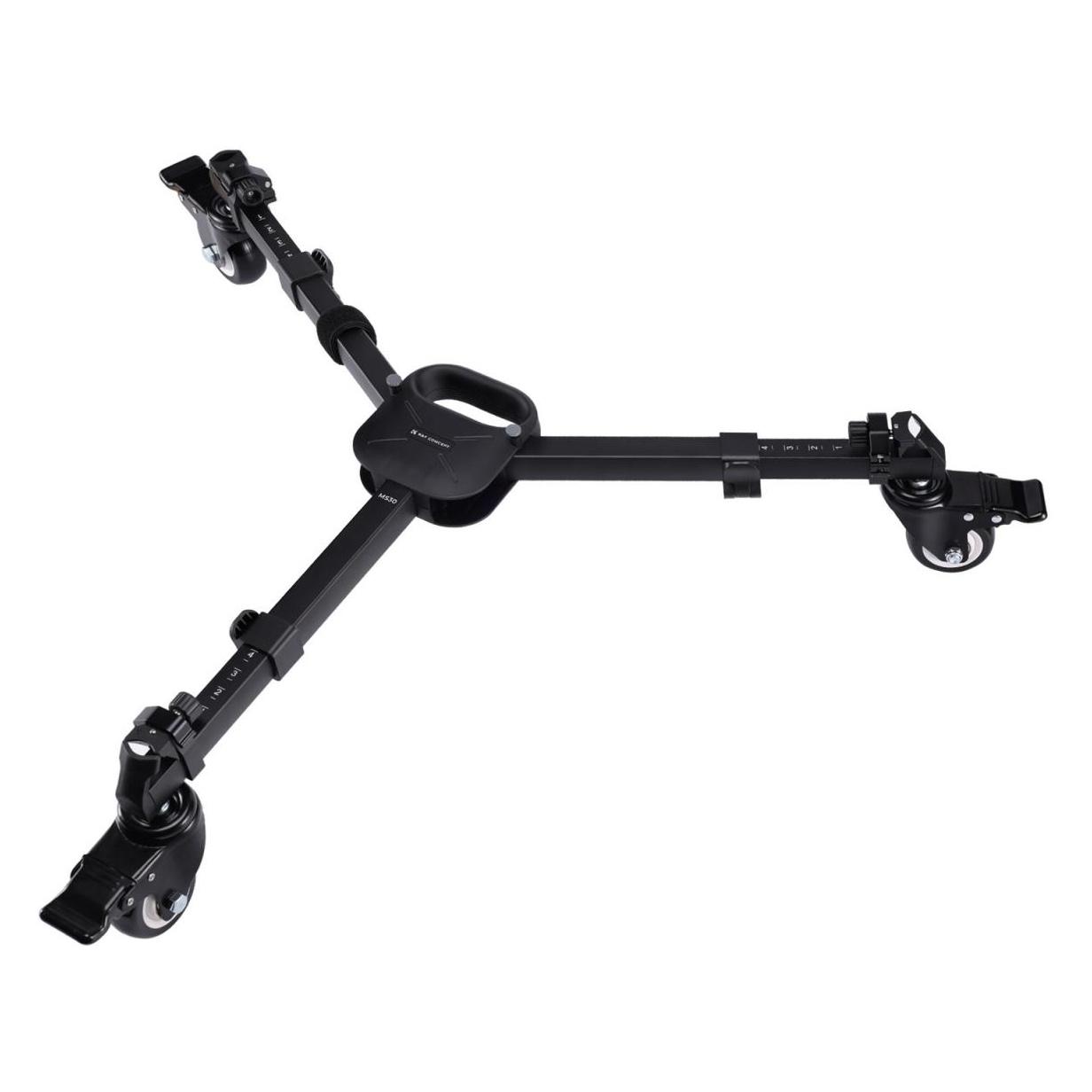 K&F Concept MS30 Universal Videography Tripod Dolly, Heavy Duty with 3" Rubber Wheels, 44lbs/20kg capacity (Metall) (KF31.118)