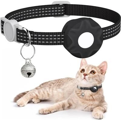 Uplifted Finds Integrated AirTag Safety Breakaway Cat Collar black