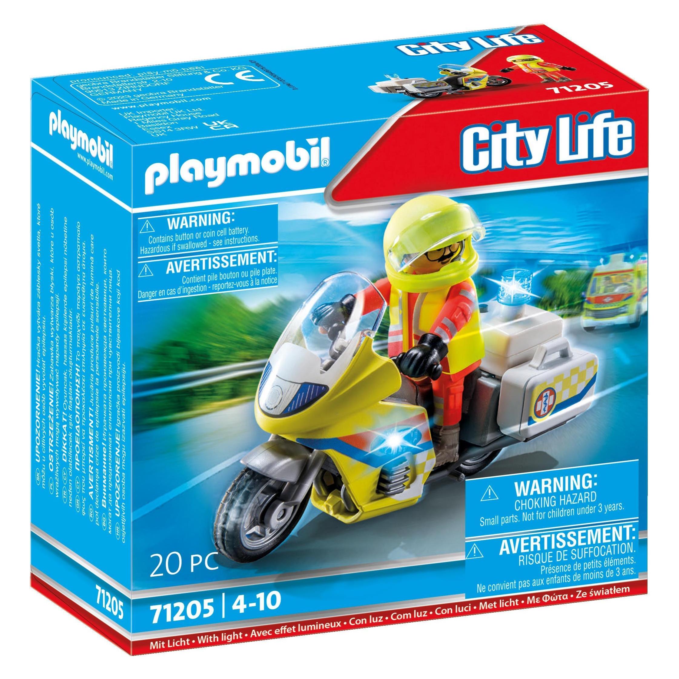 Playmobil Notarzt-Motorrad mit Blinklicht (71205, Playmobil City Life) (71205)