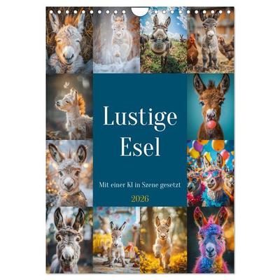 Lustige Esel (Wandkalender 2026 DIN A4 hoch), CALVENDO Monatskalender
