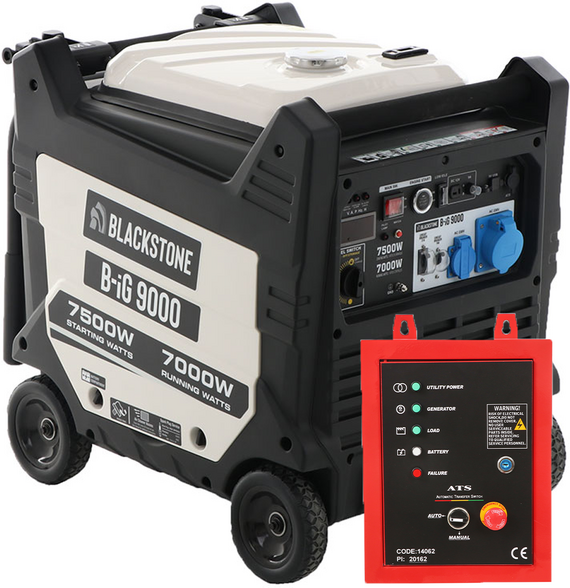 BlackStone B-iG 9000 - Inverter Stromerzeuger 7.5 kW - Dauerleistung 7 kW - 230V + ATS