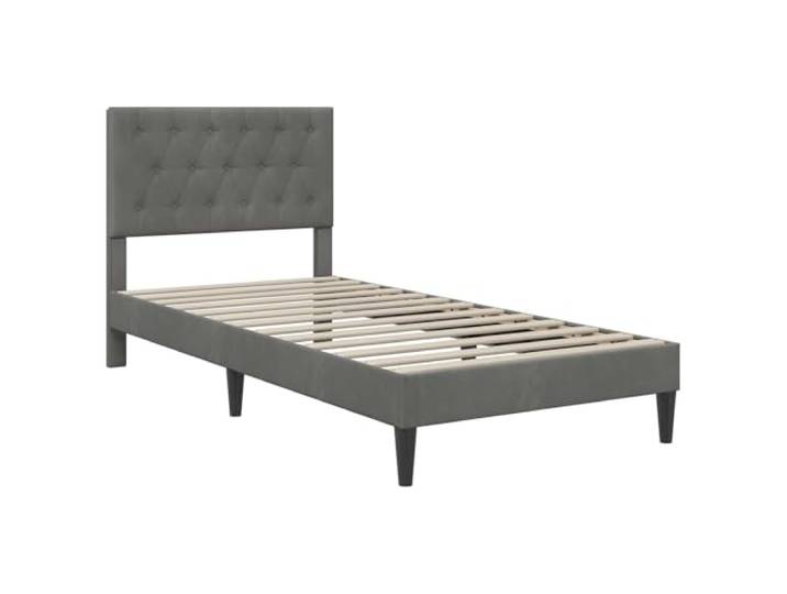 SKTQYQO Bettgestell dunkelgrau 80 x 200 cm Samt Lattenrost aus robustem Sperrholz, einfach zu reinigen, modernes Zimmer