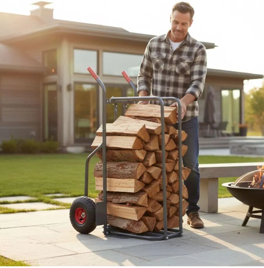 EuroGarden CARRELLO PORTA LEGNA 250 KG RUOTE GONFIABILI