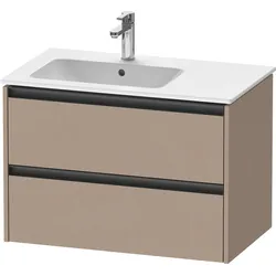 Duravit Ketho.2 Waschtischunterbau wandhängend, 2 Schubkästen, 810x549x480mm, für ME by Starck Beckenposition links 234583, K25267075750000, Farbe: Leinen Matt Dekor