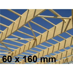 Fichte Leimbinder, 60x160 mm, "GL24h" Sichtqualität, Lamellen 40 mm