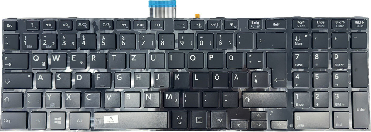 T-ProTek Zwart Glanzend Toetsenbord met Verlichting voor Toshiba Satellite L75-A
