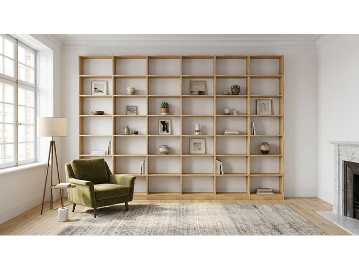 Große Bibliothek Buche Natur geölt