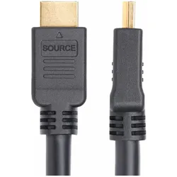 StarTech com 15m Aktives HDMI 2.0 Kabel, CMP, Plenum HDMI Kabel, Wandinstalation High Speed HDMI Kab (15 m), Videokabel, Schwarz